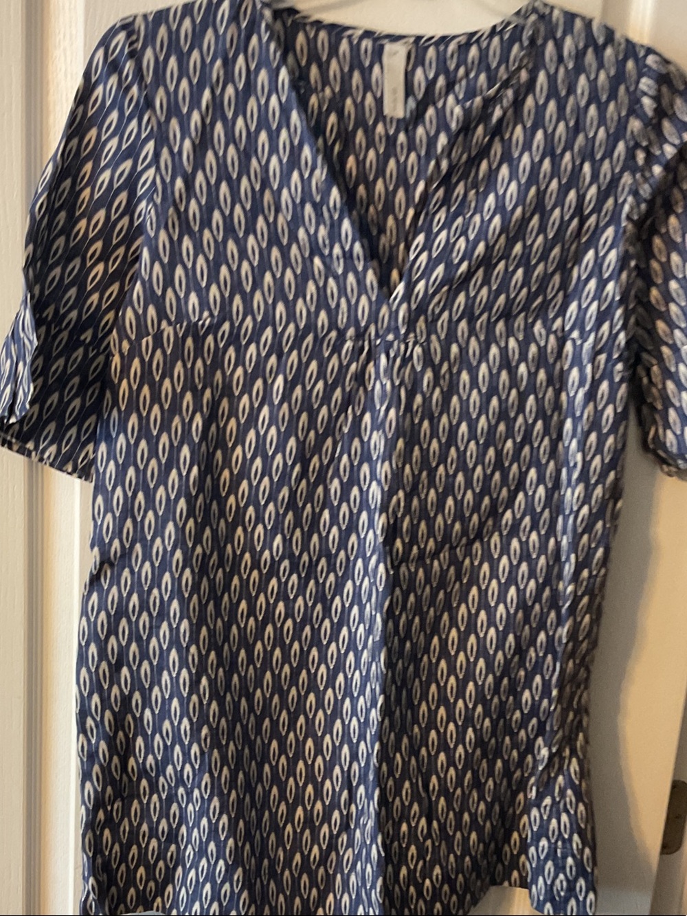 Studio 412 Navy Patterned V-Neck Midi Dress - Women's Casual